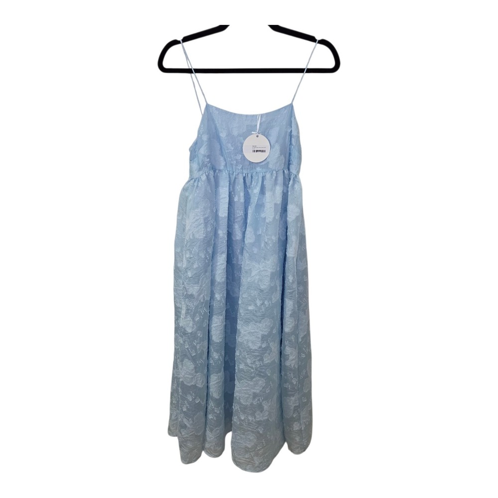 Baby Blue Jacquard Maxi Dress Small Cottagecore Coquette Cottage Romantic Spring